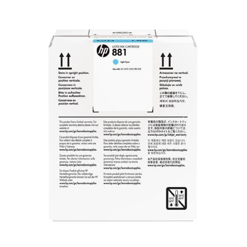 HP INC HP 881 5-LTR LT CYAN LATEX INKCARTR